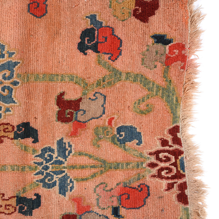 Detail From Antique Tibetan Woollen Ground Rug - 19th Century | Indigo Antiques