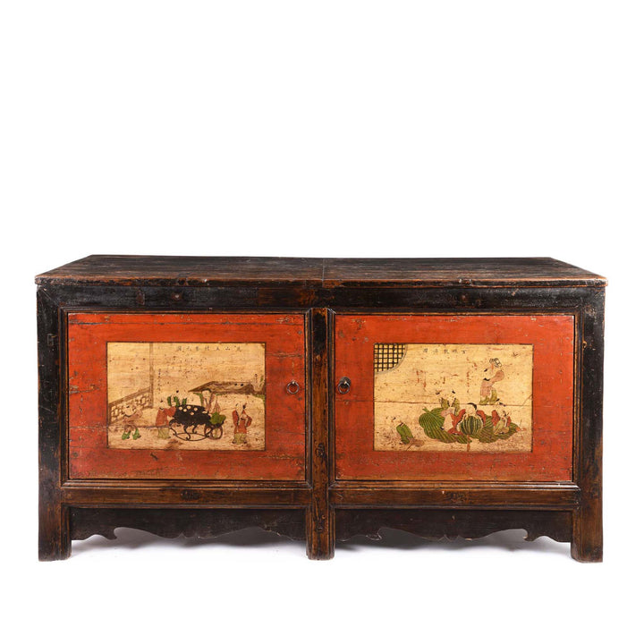 Mongolian Sideboard with Original Painting 19thC | Indigo Antiques