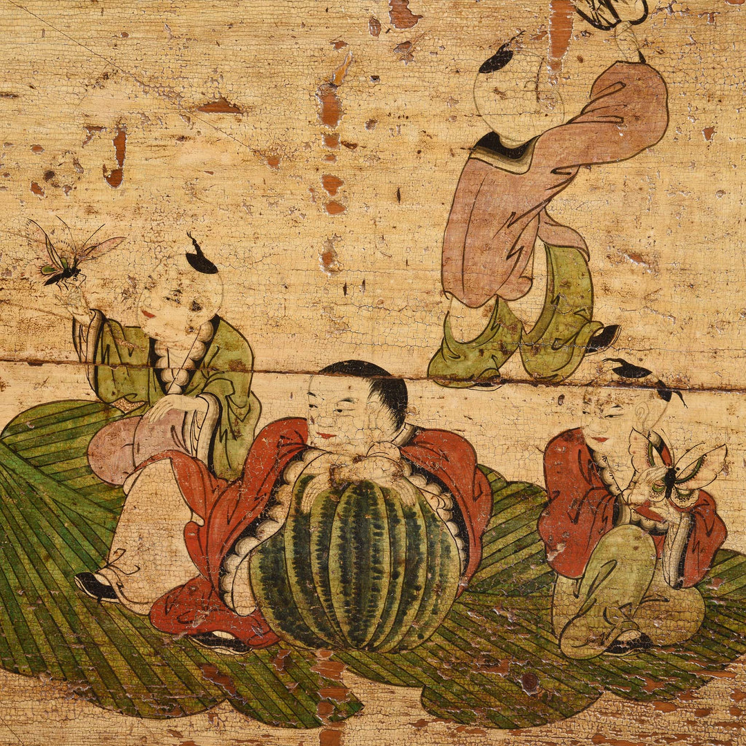 Detail From Mongolian Sideboard with Original Painting 19thC | Indigo Antiques