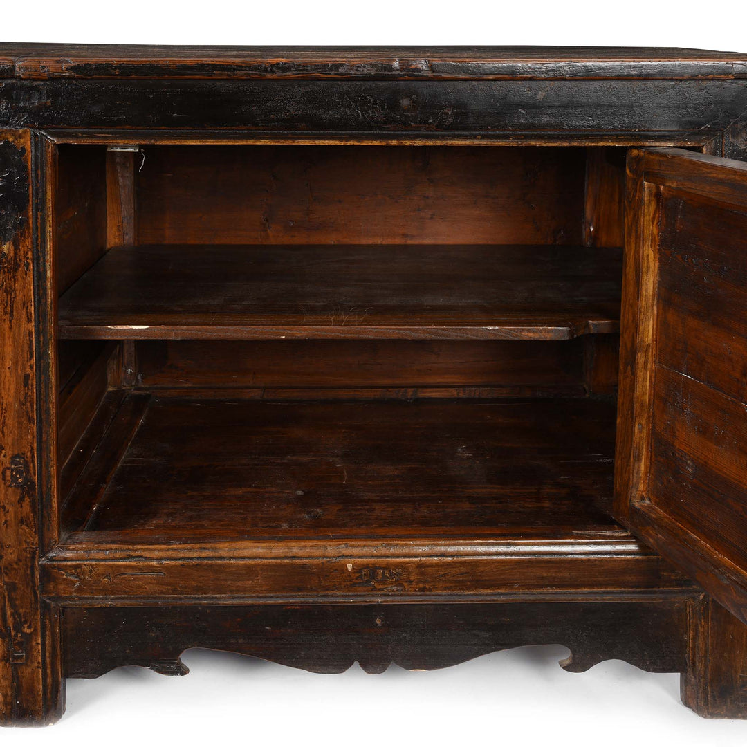 Interior Of Mongolian Sideboard with Original Painting 19thC | Indigo Antiques