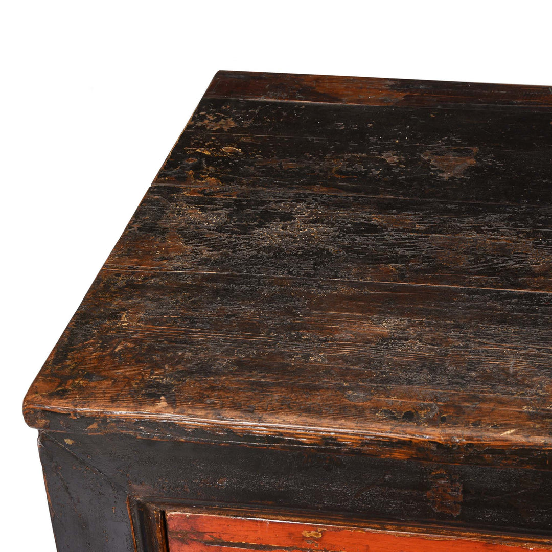 Surface Of Mongolian Sideboard with Original Painting 19thC | Indigo Antiques