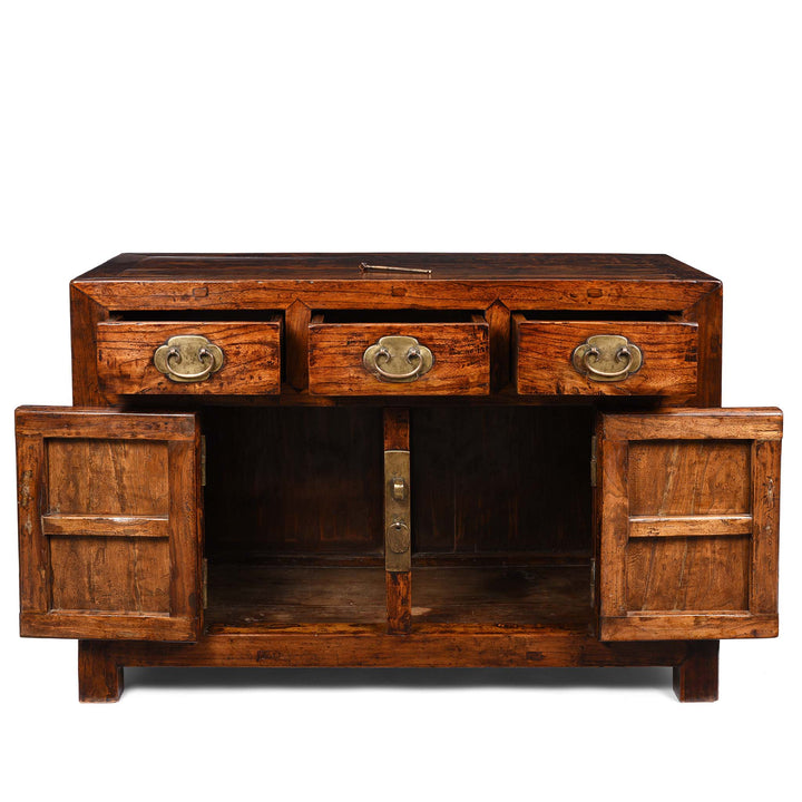 Open Doors View Of Elm & Catalpa Sideboard From Tianjin - 19thC | Indigo Antiques