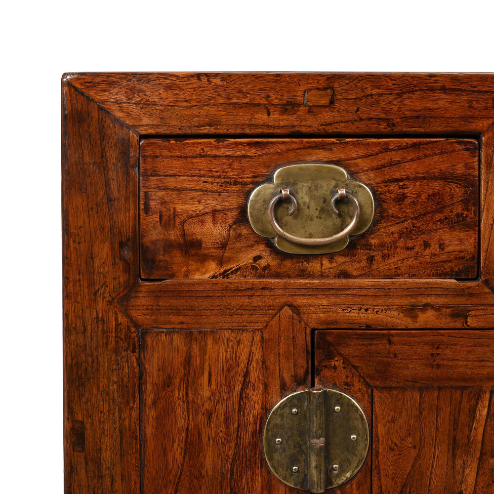 Corner Detail From Elm & Catalpa Sideboard From Tianjin - 19thC | Indigo Antiques