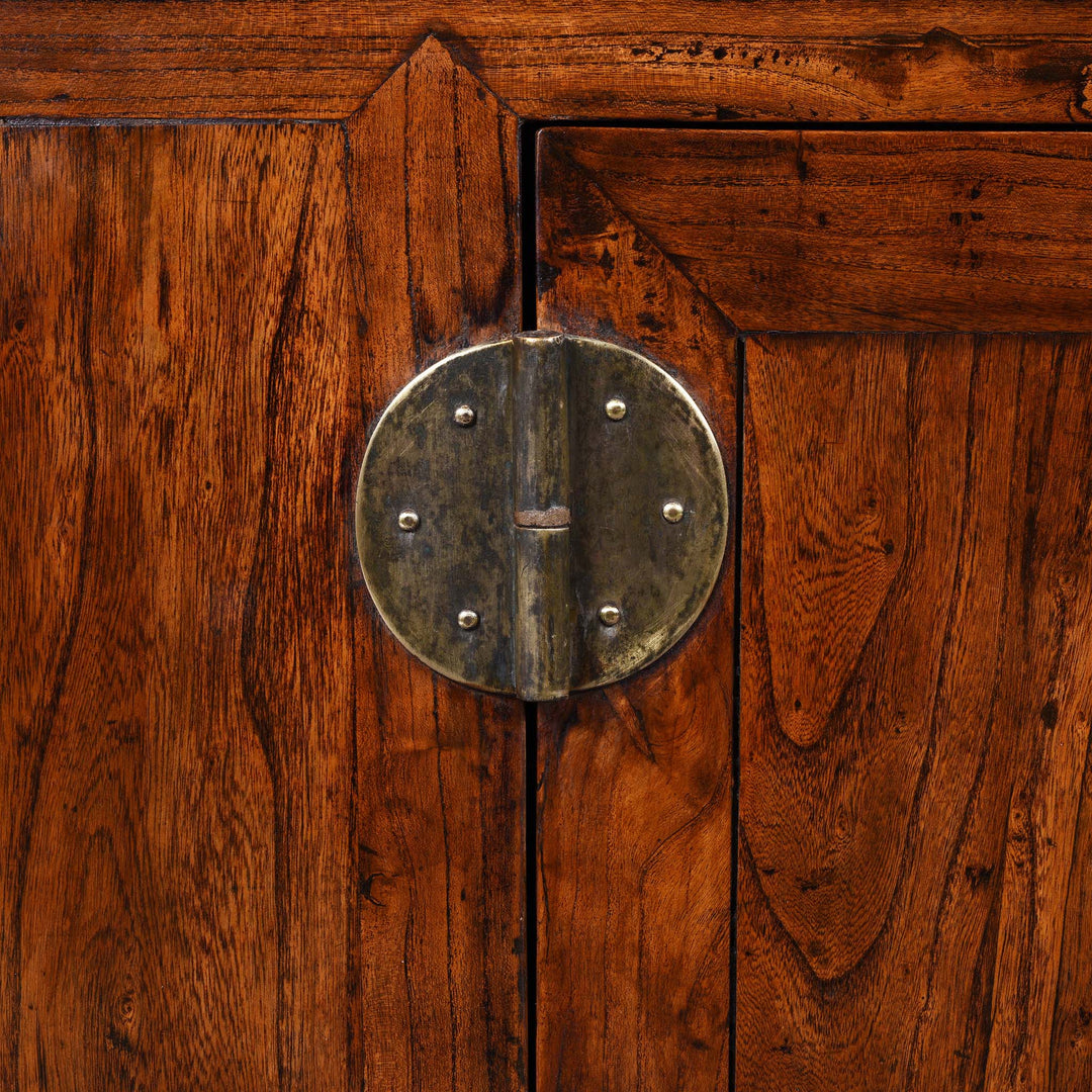Hinge Plate Detail From Elm & Catalpa Sideboard From Tianjin - 19thC | Indigo Antiques