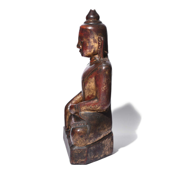 Profile View Of Stone Burmese Buddha In Bhumisparsha Mudra - 18thC | Indigo Antiques