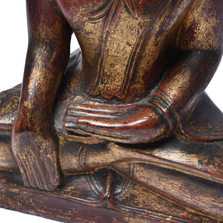 Detail From Stone Burmese Buddha In Bhumisparsha Mudra - 18thC | Indigo Antiques