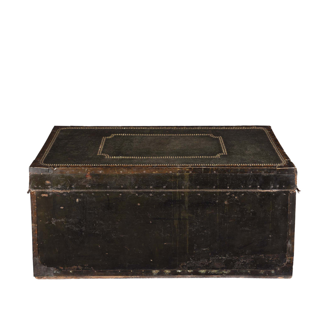 Reverse Of Painted Leather Camphor Trunk - Early 19thC | INDIGO ANTIQUES