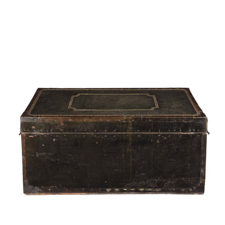 Reverse Of Painted Leather Camphor Trunk - Early 19thC | INDIGO ANTIQUES