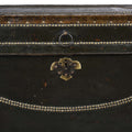 Dark Green Leather Camphor Trunk - Early 19thC