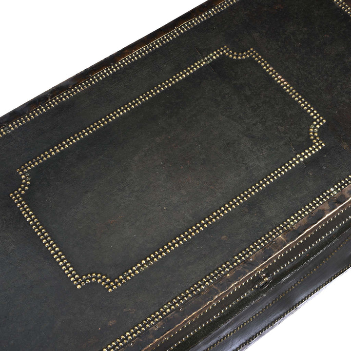 Top Of Painted Leather Camphor Trunk - Early 19thC | INDIGO ANTIQUES