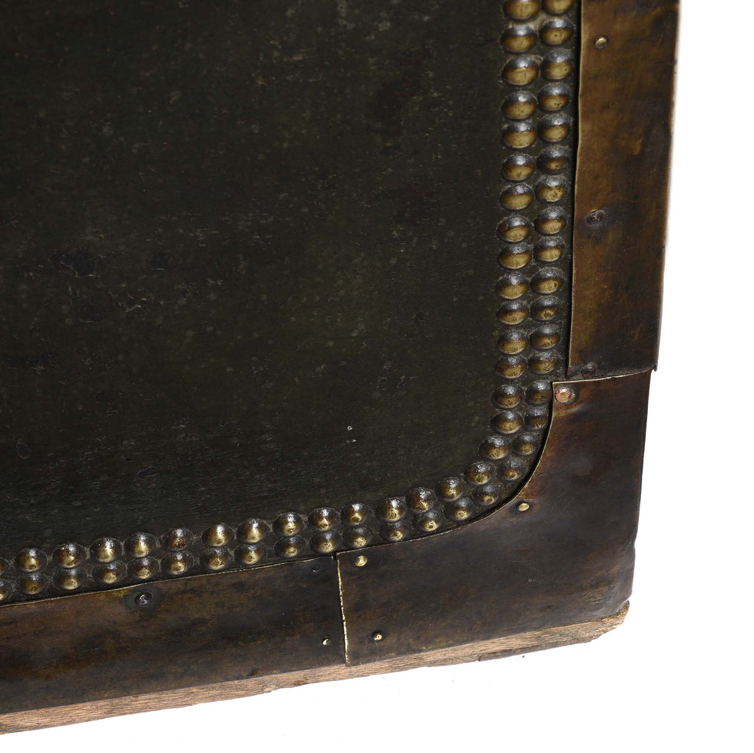 Detail From Painted Leather Camphor Trunk - Early 19thC | INDIGO ANTIQUES