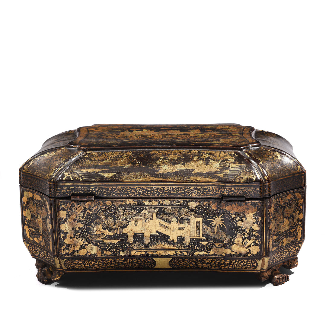 Reverse Of Chinoiserie Lacquer Sewing Box - Qing Dynasty Early 19thC | Indigo Antiques