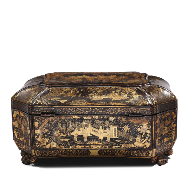 Reverse Of Chinoiserie Lacquer Sewing Box - Qing Dynasty Early 19thC | Indigo Antiques