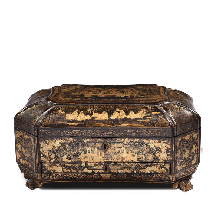 Chinoiserie Lacquer Sewing Box - Qing Dynasty Early 19thC | Indigo Antiques