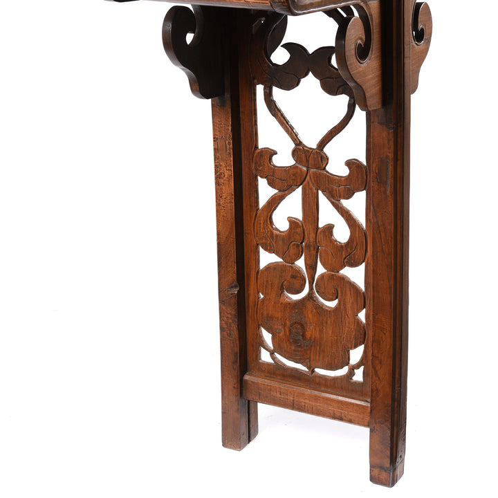 Carving Detail From Walnut Chinese Altar Table From Gansu Province - 19thC | Indigo Antiques