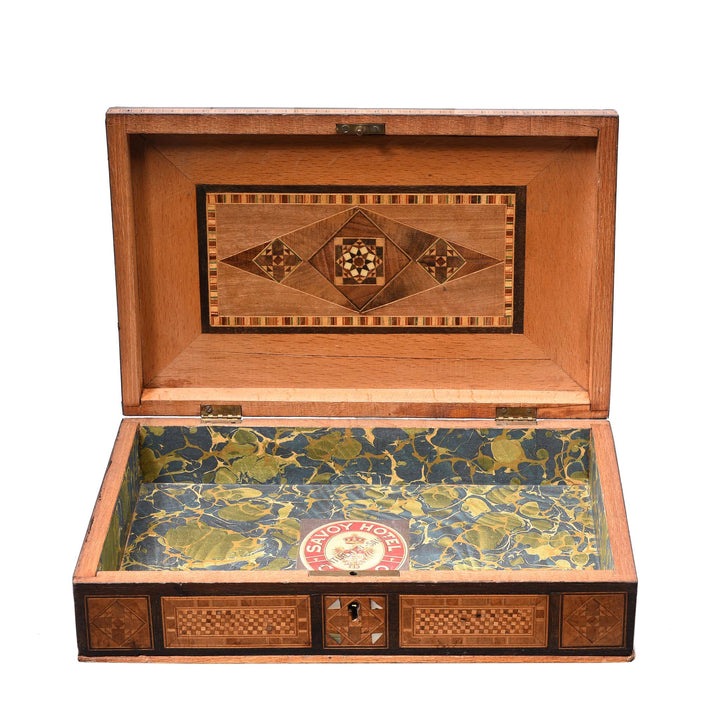 Interior Of Jewellery Box Made From Burr Rosewood | Indigo Antiques