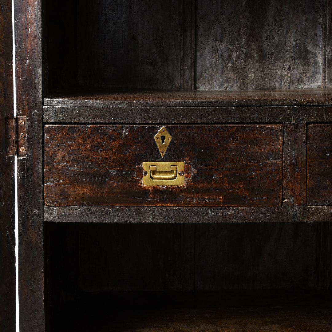 Drawer Detail From Anglo Indian Linen Cabinet Made from Teak - 19thC | Indigo Antiques