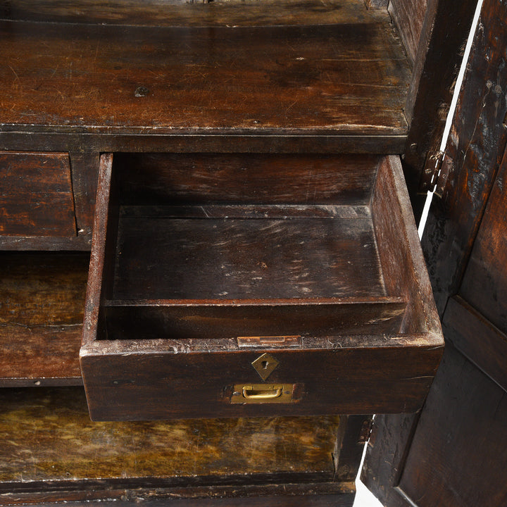 Drawer Interior Detail rom Anglo Indian Linen Cabinet Made from Teak - 19thC | Indigo Antiques