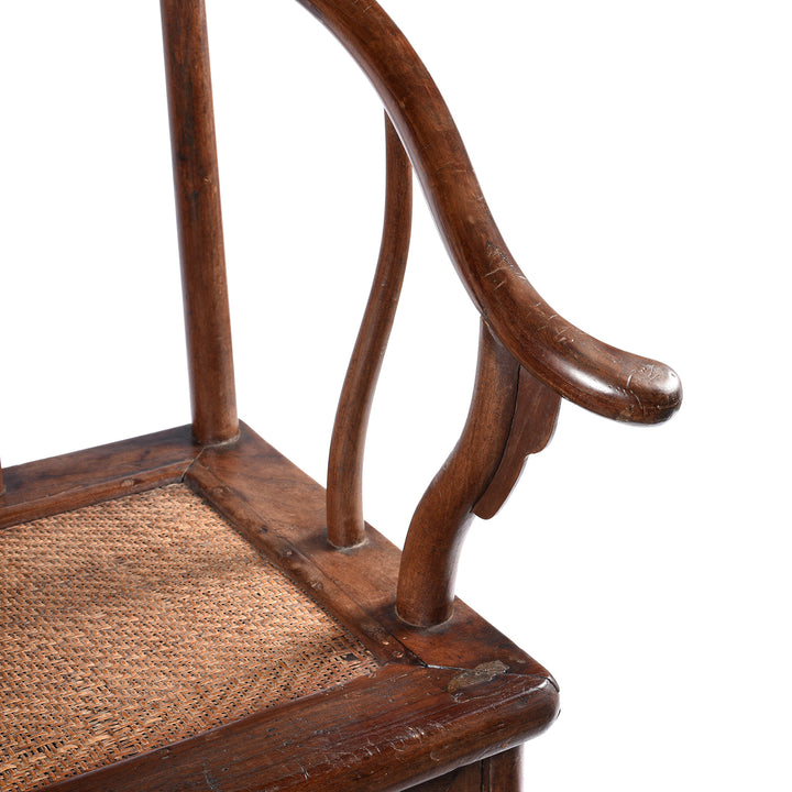 Arm Detail From Chinese Elm Horseshoe Chair - Late 19thC | Indigo Antiques