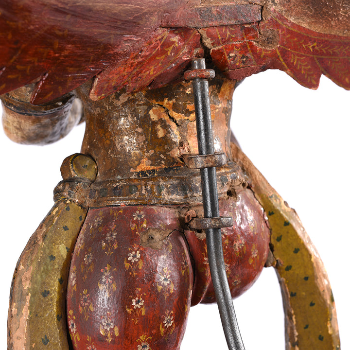 Support Rod Detail From Painted South Indian Figure of Garuda - Late 19thC | Indigo Antiques