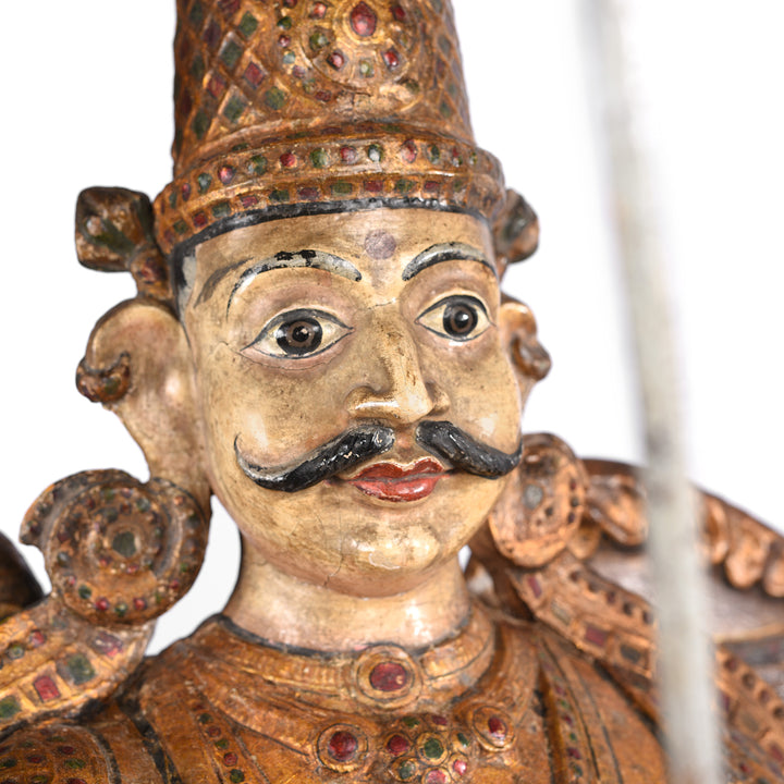 Face Detail From Painted South Indian Figure of Garuda - Late 19thC | Indigo Antiques