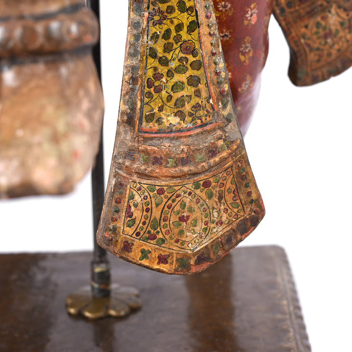 Paintwork Detail From Painted South Indian Figure of Garuda - Late 19thC | Indigo Antiques