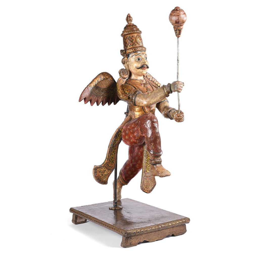 Painted South Indian Figure of Garuda - Late 19thC | Indigo Antiques