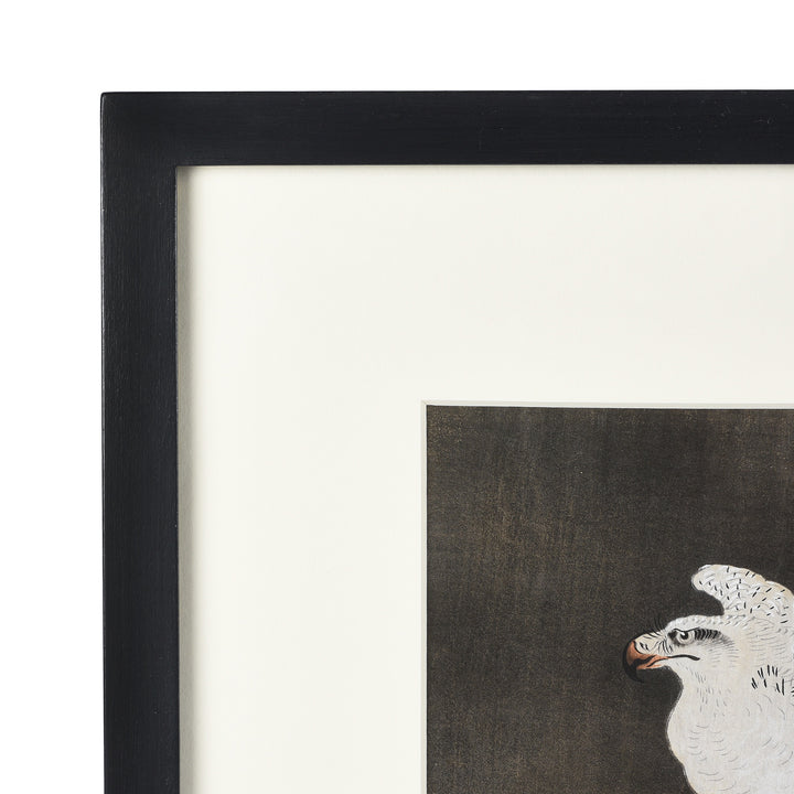 Frame Detail From Antique Framed Eagle Japanese Woodblock Print By Ohara Koson | Indigo Antiques