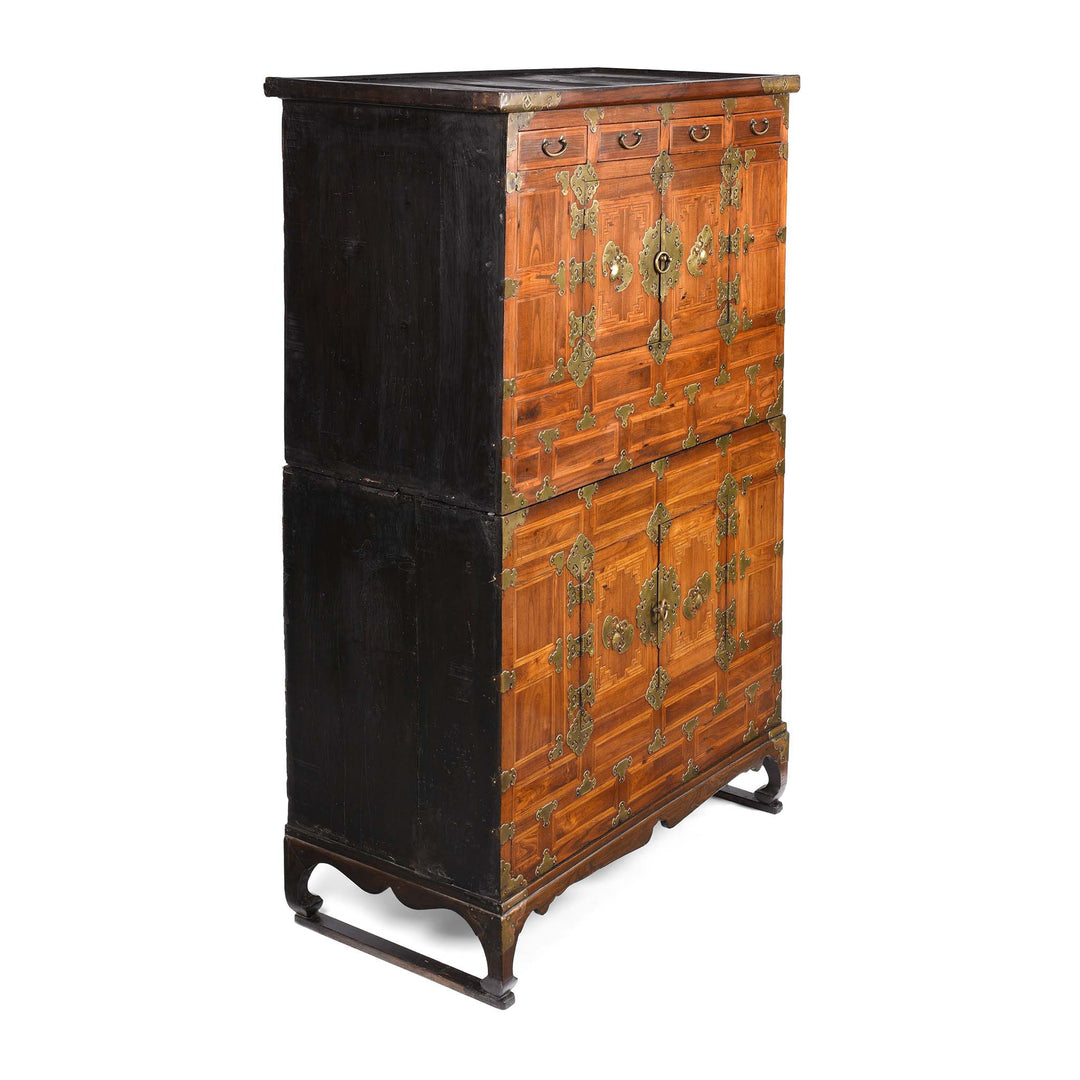 Angled View Of Korean Ich Ung Jang Cabinet - Elm & Cryptomeria - Late 19thC | Indigo Antiques