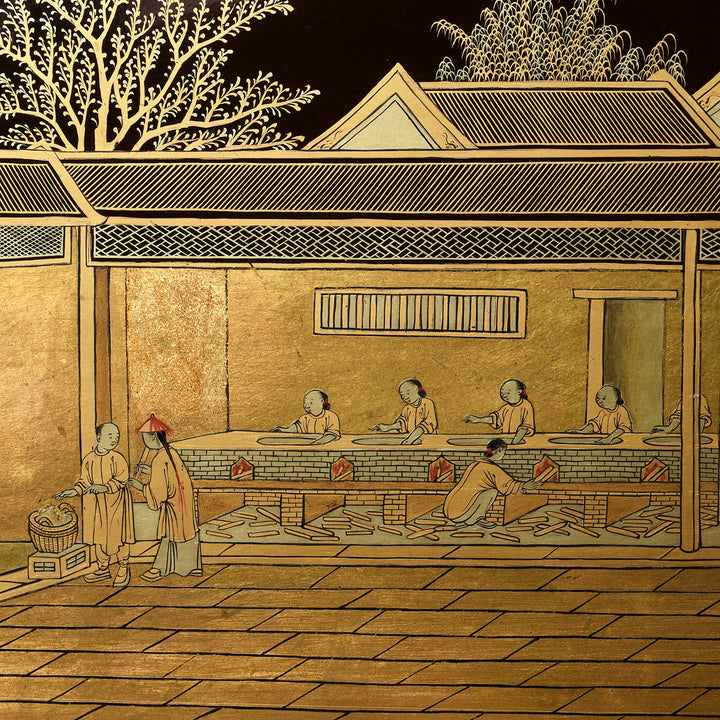 Detail Fro, Chinoiserie Lacquer Sewing Box - Qing Dynasty Early 19thC | Indigo Antiques