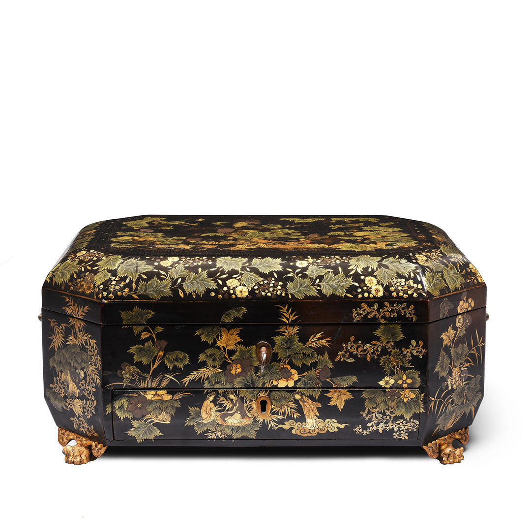 Chinoiserie Lacquer Sewing Box - Qing Dynasty Early 19thC | Indigo Antiques