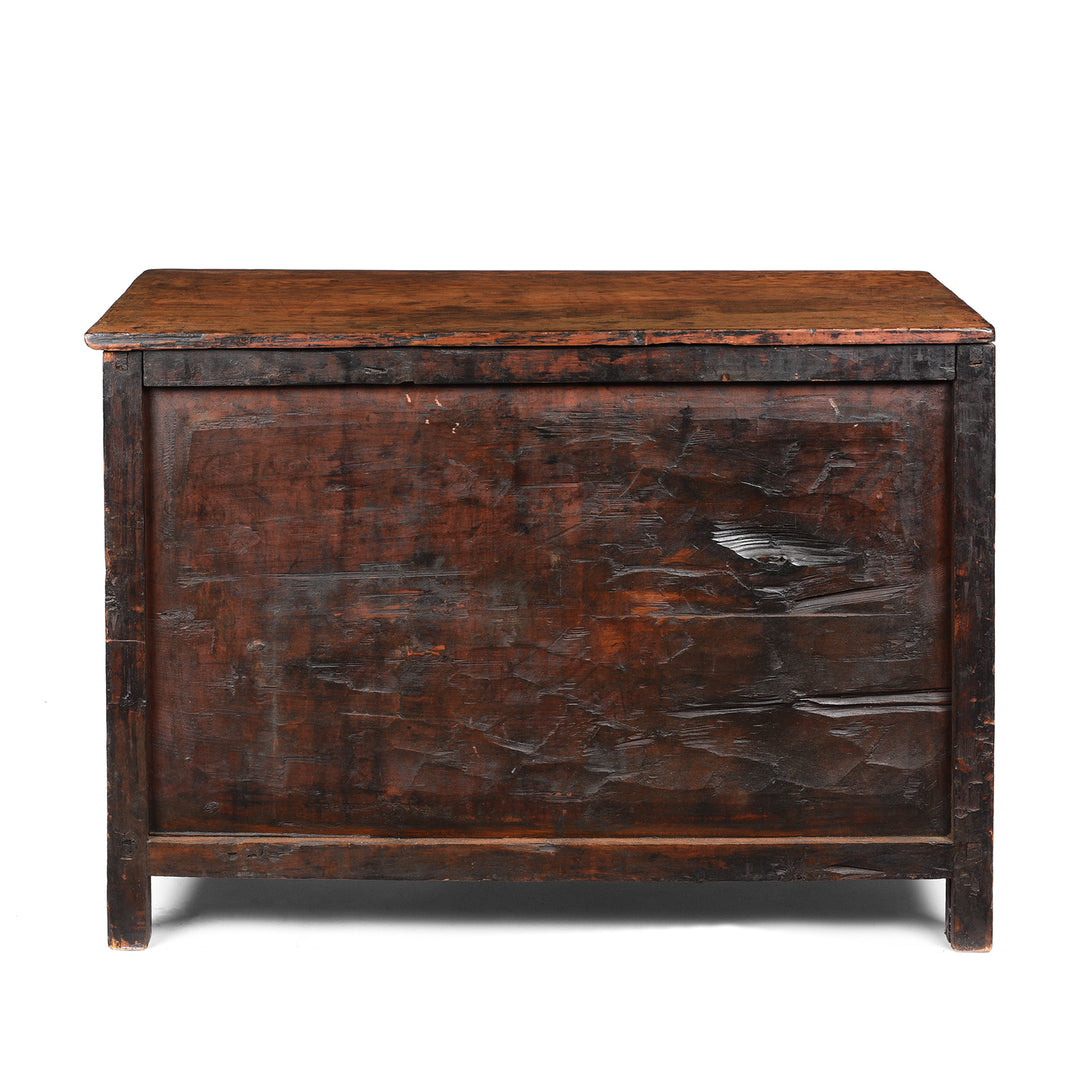 Reverse Of Painted Tibetan Altar Cabinet - 18thC | Indigo Antiques