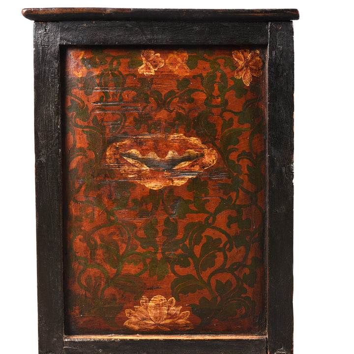 End Painting From Painted Tibetan Altar Cabinet - 18thC | Indigo Antiques
