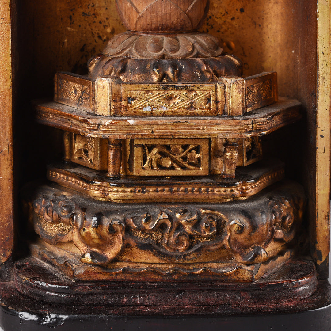 Throne Detail From Antique Japanese Lacquer Zushi Buddha Shrine - Meiji Period (1868-1912) | Indigo Antiques