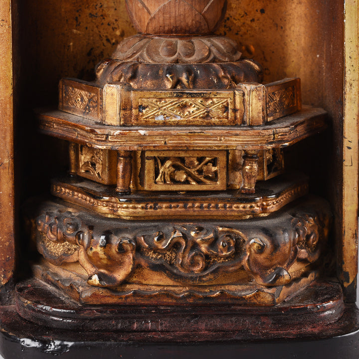 Throne Detail From Antique Japanese Lacquer Zushi Buddha Shrine - Meiji Period (1868-1912) | Indigo Antiques