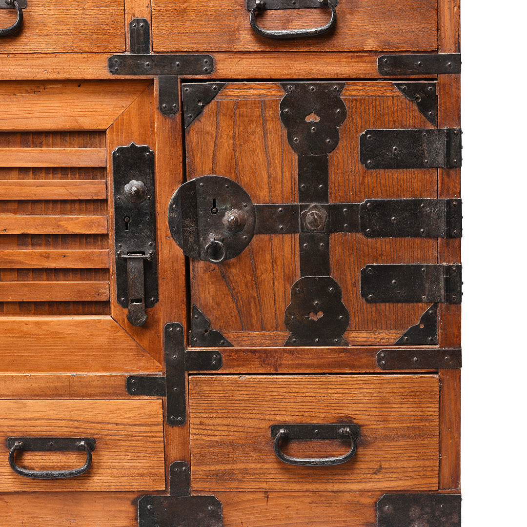 Detail From Japanese Choba Dansu  - Meiji Period | Indigo Antiques