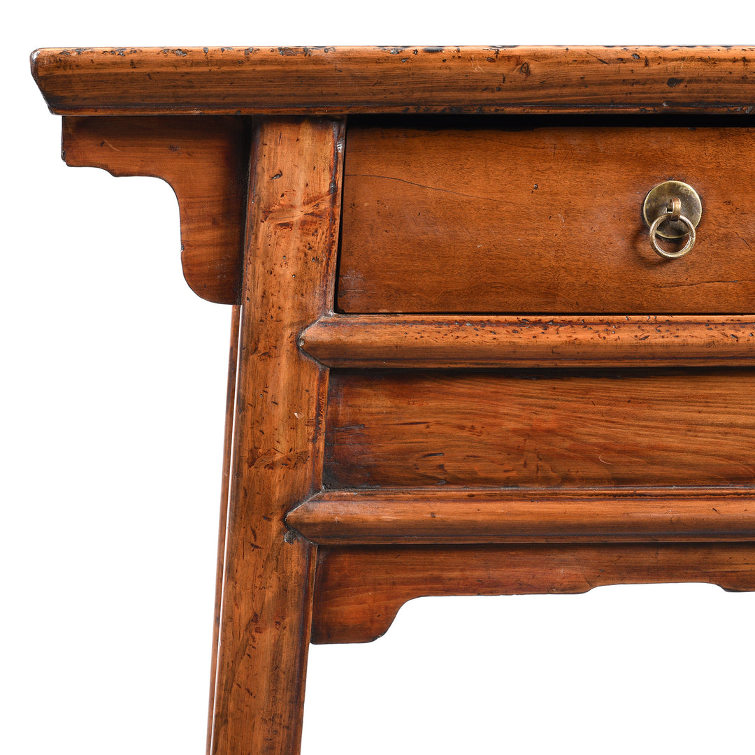 Corner Detail From Pear & Cypress Ming Style Table From Jiangsu, China - 19thC