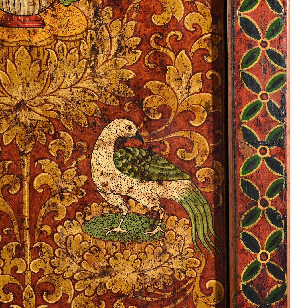 Detail From Painted Reproduction Tall Tibetan Cabinet | Indigo Antiques