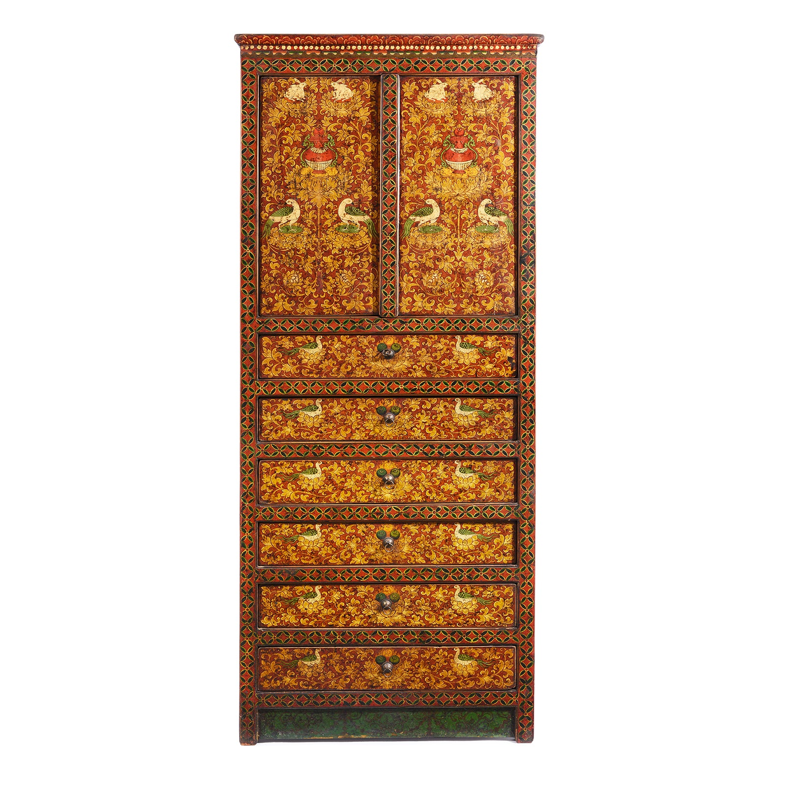 Painted Reproduction Tall Tibetan Cabinet | Indigo Antiques