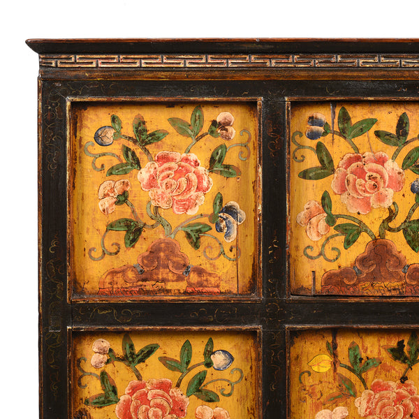 Painted Tibetan Cabinet With Original Paint - 19thC