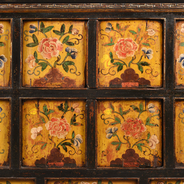 Painted Tibetan Cabinet With Original Paint - 19thC