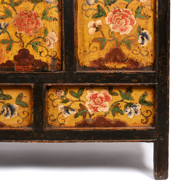 Painted Tibetan Cabinet With Original Paint - 19thC