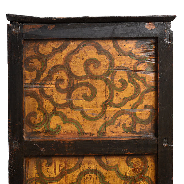 Painted Tibetan Cabinet With Original Paint - 19thC
