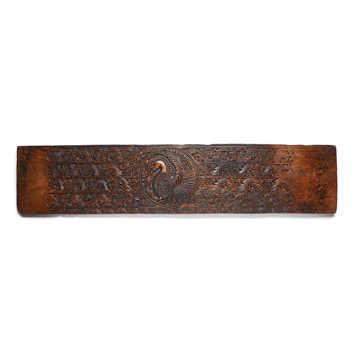 Carved Teak Peacock Lintel Panel From Andra Pradesh - 18thC | Indigo AntiquesCarved Teak Peacock Lintel Panel From Andra Pradesh - 18thC | Indigo Antiques