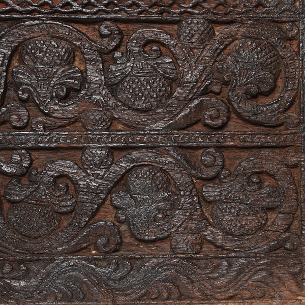 Carved Peacock Lintel Panel From Andra Pradesh - 18thC