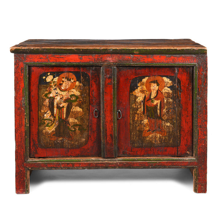 Painted Tibetan Pegam Side Cabinet - Early 19thC | Indigo Antiques