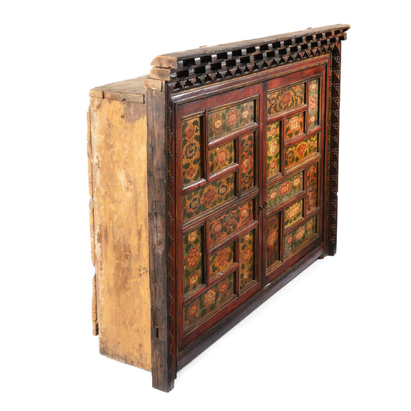 Painted Tibetan Chosham Shrine Cabinet - Early 19thC