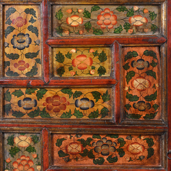 Painted Tibetan Chosham Shrine Cabinet - Early 19thC