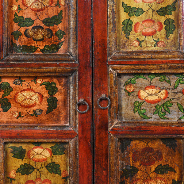 Painted Tibetan Chosham Shrine Cabinet - Early 19thC