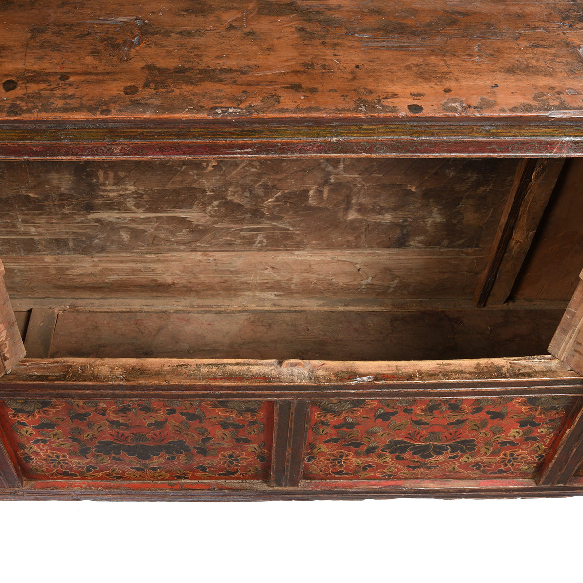 Internal detail of an Antique Painted Altar Cabinet from Tibet - 19thC | Indigo Antiques